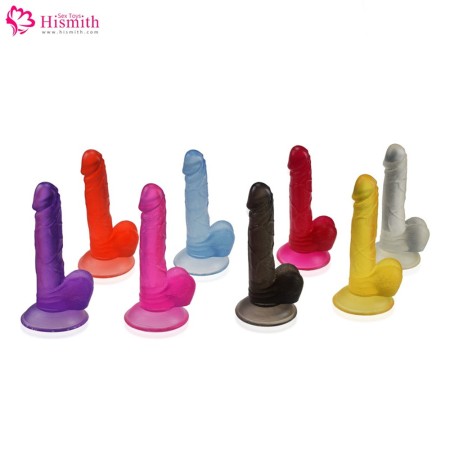 7.5 inch Jelly Realistic Dildo Sex Toy with a Sturdy Suction Cup Base - Red