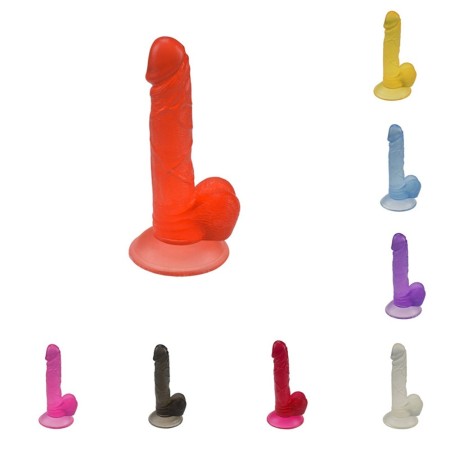 7.5 inch Jelly Realistic Dildo Sex Toy with a Sturdy Suction Cup Base - Red