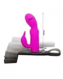 15 cm (5.9 in) Silicone Strap-on Virating Harness Dildo with Clitoral Rabbit - Hismith