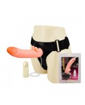 12 cm (4.7 in) Insertable Length TPE Strap-on Dildo Vibrating Pegging Kit - Hismith