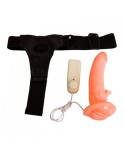 12 cm (4.7 in) Insertable Length TPE Strap-on Dildo Vibrating Pegging Kit - Hismith