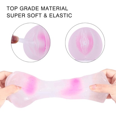 Double-Layered TPE Material Male Masturbation Cup with Cock rings