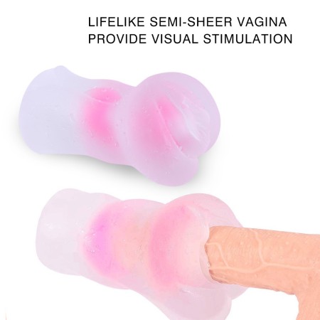 Double-Layered TPE Material Male Masturbation Cup with Cock rings