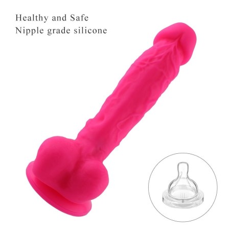 23 cm Rose Red Realistic Silicone Dildo for Hismith Premium Sex Machines