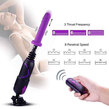 Hismith pro traveler, discreet portable sex machine with remote control & body-safe kliclok system dildo