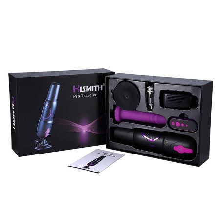 Hismith pro traveler, discreet portable sex machine with remote control & body-safe kliclok system dildo