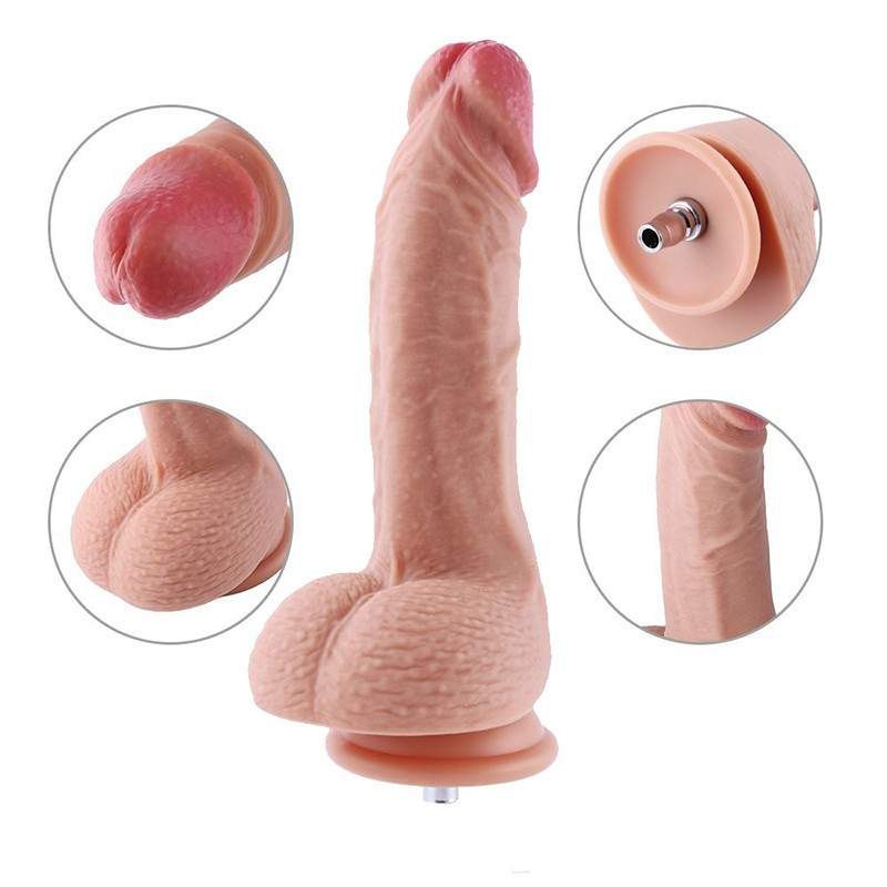 22 cm (8.7 in) Dual Layered Ultra Realistic Soft Silicone Dildo for Hismith Kliclok Connector Sex Machine