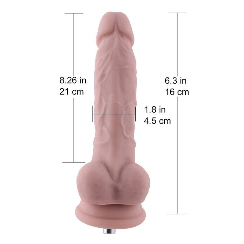 21 cm Hismith Standard Medium Size Realistic Silicone Dildo, Compatible with Hismith sex machine