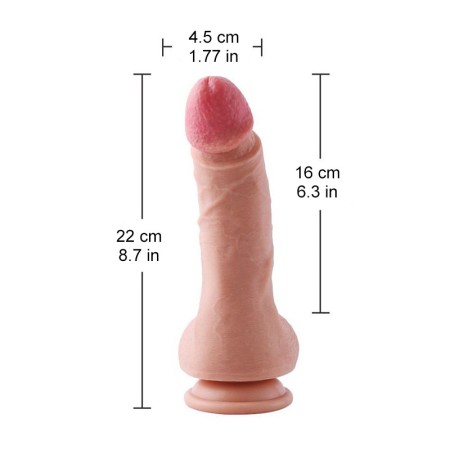 22 cm (8.7 in) Dual Layered Ultra Realistic Soft Silicone Dildo for Hismith Kliclok Connector Sex Machine