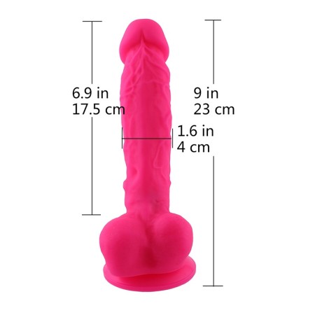 23 cm Rose Red Realistic Silicone Dildo for Hismith Premium Sex Machines