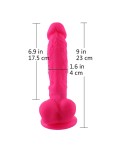 Consolador de silicona realista rosa roja de 23 cm para máquinas sexuales Hismith premium