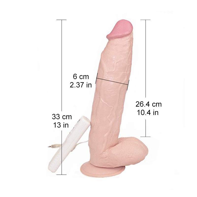 Newest 12.8in Vibrating Huge Flesh Dildo, Super Big Dick Vibrator, Realistic Soft Dildo, Penis Vibrator, Adult Sex Products