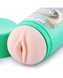 27 cm (10.6 in) TPE Vagina realista en una botella de cerveza verde para la masturbación masculina con máquinas sexuales 3XLR