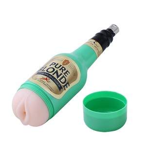 27 cm (10.6 in) TPE Realistic Vagina in Green Beer Bottle Cup for Male Masturbation with 3XLR Sex Machines