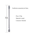 Varilla de extensión de 30 cm con conector Kliclok para máquina de mierda premium Hismith