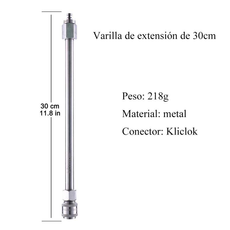 Varilla de extensión de 30 cm con conector Kliclok para máquina de mierda premium Hismith