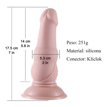 17.5 cm Silicone Anal Dildo with Kliclok Connector for Anal Sex Beginners