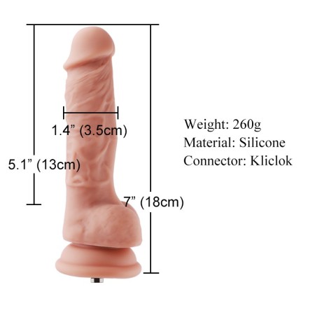 18 cm Realistic Silicone Dildo for Hismith Kliclok System