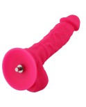 Consolador de silicona realista rosa roja de 23 cm para máquinas sexuales Hismith premium