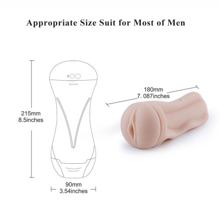 21 cm Ultra Realistic and Soft TPE Masturbationer Made of Non Toxic Materail Compatible with Hismith Premium Sex Machine