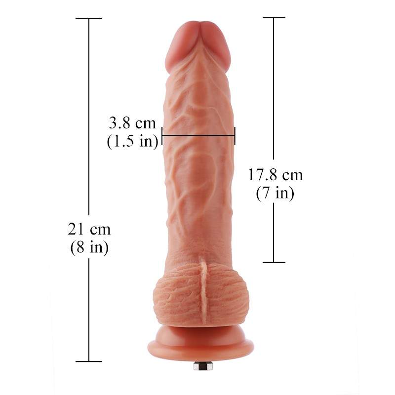 Consolador de silicona de doble capa de 21 cm con conejo del clítoris para máquina sexual Hismith