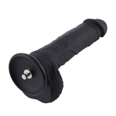 21 cm Consolador negro de silicona realista de tamaño mediano estándar Hismith, compatible con Sex Machine