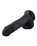 21 cm Consolador negro de silicona realista de tamaño mediano estándar Hismith, compatible con Sex Machine