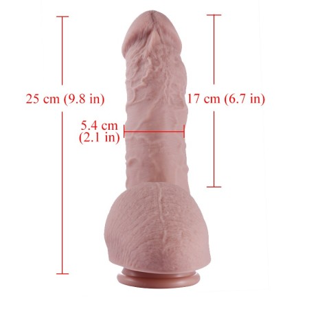 25 cm (9.8 in) Huge Silicone Flesh Dildo with Kliclok Connector