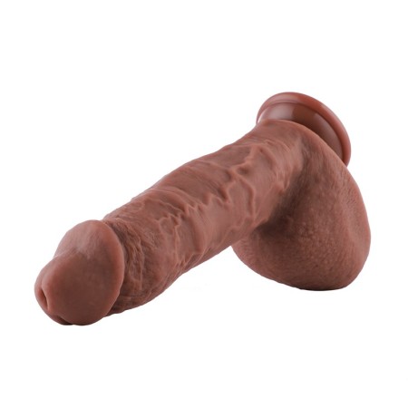 25 cm (9.8 in) Huge Silicone Brown Dildo with Kliclok Connector