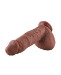25 cm (9.8 in) Huge Silicone Brown Dildo with Kliclok Connector