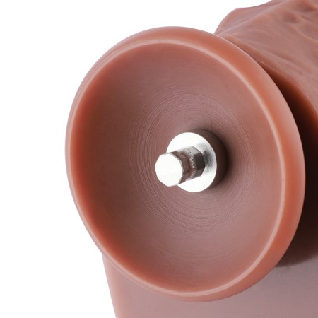 25 cm (9.8 in) Huge Silicone Brown Dildo with Kliclok Connector