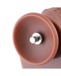 25 cm Enorme consolador marrón de silicona con conector Kliclok