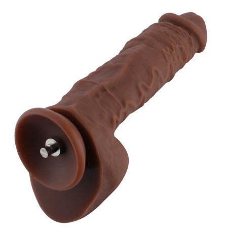 25 cm (9.8 in) Huge Silicone Brown Dildo with Kliclok Connector