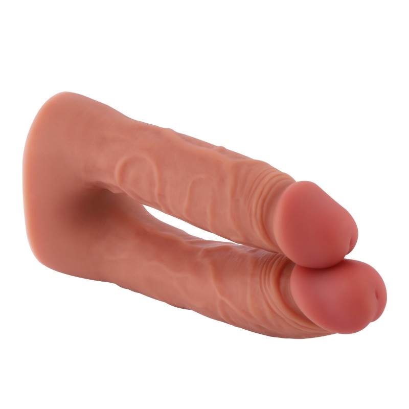 16.5 cm Double Penetration Silicone Dildo with Kliclok Connector for Same Time Anal and Vaginal Sex