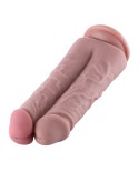 21.6 cm Silicone Siamese Dildo, Realistic Conjoined Penis for Hismith Kliclok System