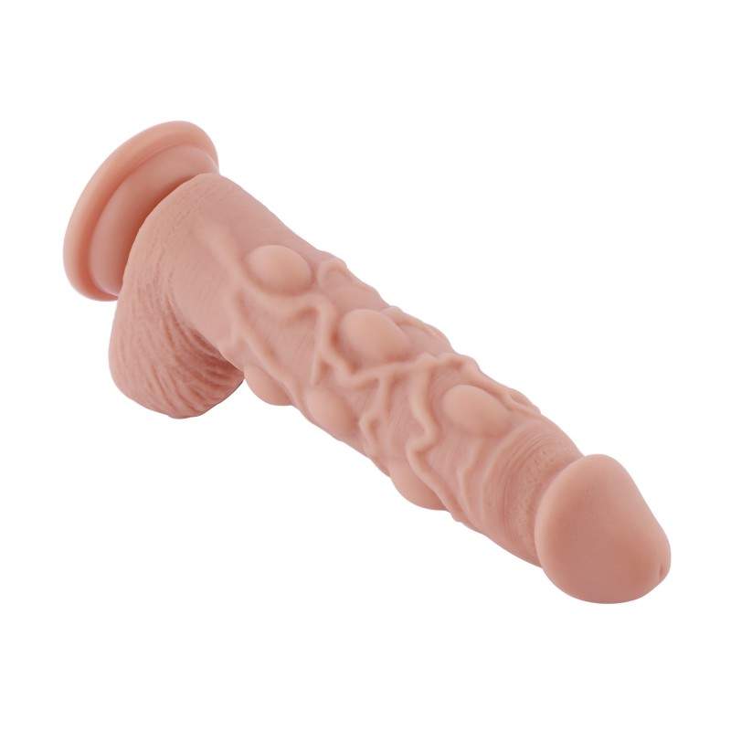 21 cm Multi-Bumps Silicone Dildo with 15.5 cm Insertable Length for Hismith with KlicLok System