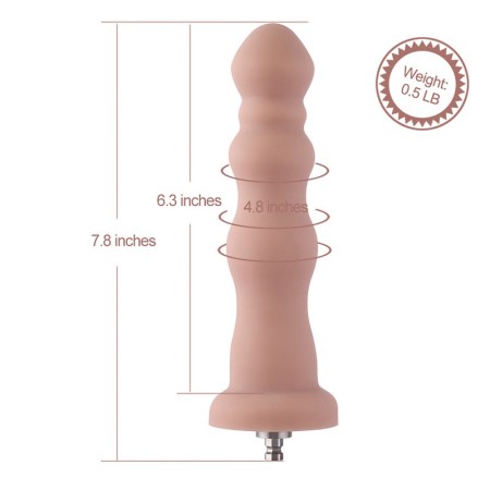 20 cm Beaded Silicone Anal Dildo for Hismith Premium Sex Machine with KlicLok System