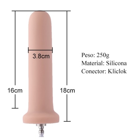 18 cm Smooth Silicone Anal Dildo for Hismith Premium Sex Machine with KlicLok System