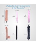 Descuento Hismith Basic Sex Machine Bundle para mujeres con 5 dildos