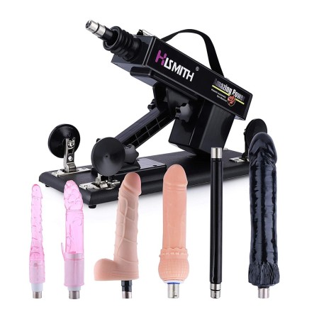 Discount Hismith Basic Sex Machine Bundle for Women with 5 Dildos. 