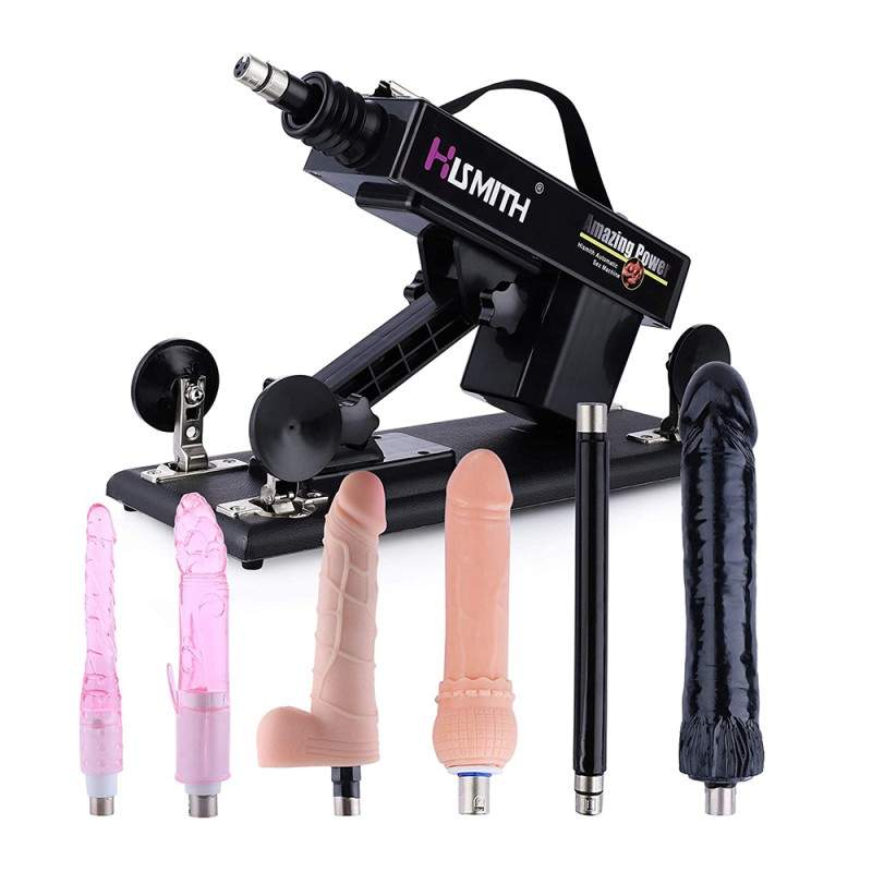 Dispositivo de máquina sexual ajustable para masturbación femenina, ametralladora de mierda automática con 6 consoladores