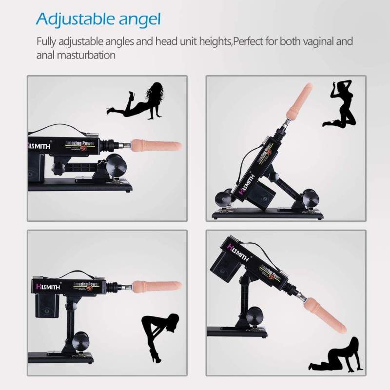 Adjustable sex machine device for women masturbation, automatic fucking machine gun with 6 dildos