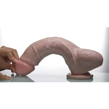 Natural 9.65in Realistic Dildo with a Sturdy Suction Cup Base